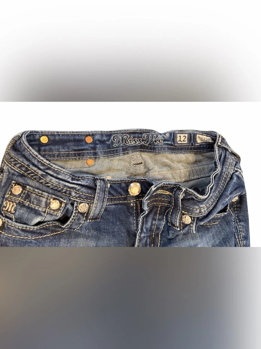 Miss Me Blue Flare Jeans Girls with Embellished Fleur-de-Lis Pockets Bootcut